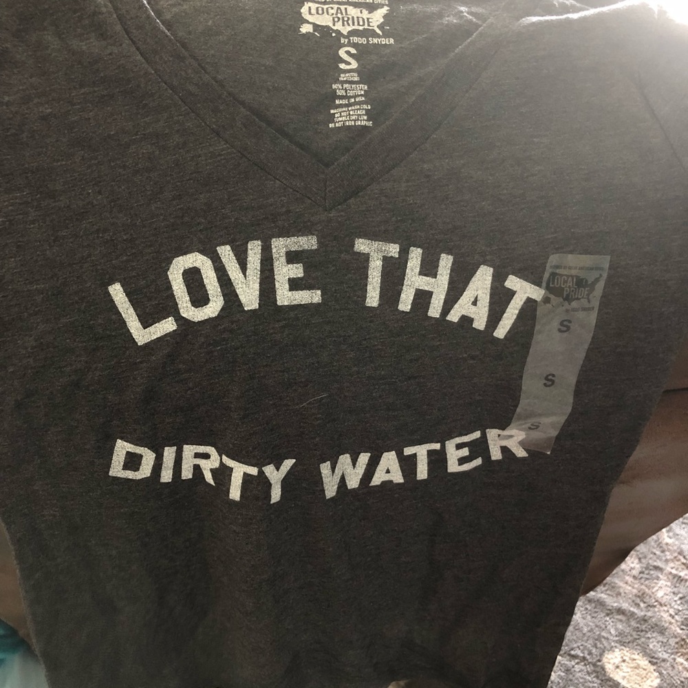 Boston’s local pride Love that dirty water shirt.